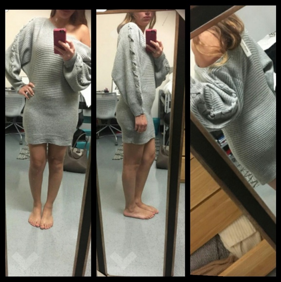 Off Shoulder Sweater Dress - Picture 4 of 5